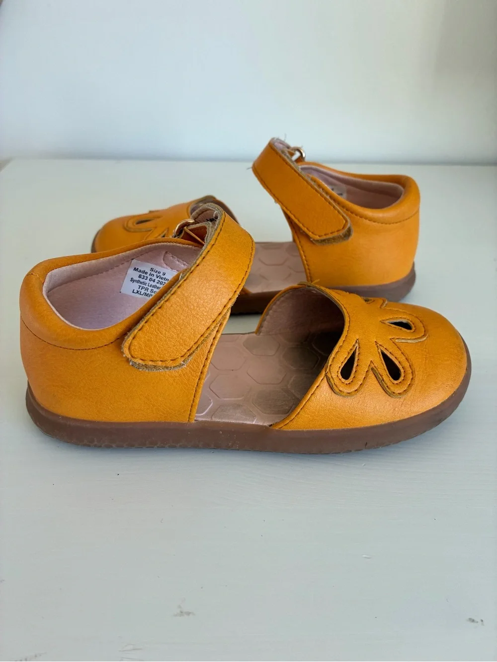 Livie & Luca Girls' Mustard Yellow Mary Jane Sandals